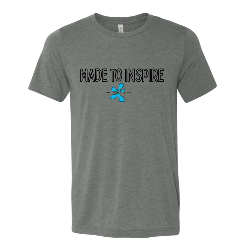 Product Description: Made to Inspire shirts made by ourAdult Services Program students!</br></br>Airlumecombed and ring-spun cotton/ polyester</br></br>Pre-shrunk</br>Retail fit</br>Unisex sizing</br>Cover Stitched collar and sleeves</br>Shoulder-to-shoulder taping</br>Side seams</br>Tear away label</br> Made to Inspire T-Shirts